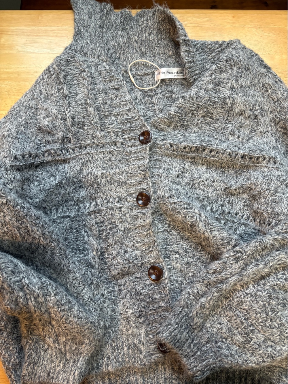 The Mountain Gray Button-Front Knit Cardigan